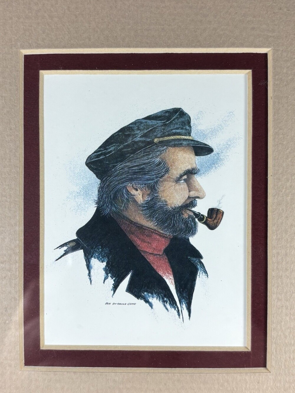Ben Richmond Vintage Print "The Islander" Signed Glass Framed Picture Nautical - Picture 3 of 6